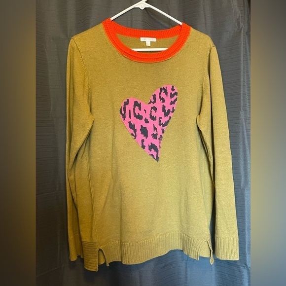 Sweaters - Lisa Todd pink heart animal print sweater